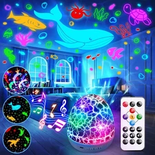 Baby Sound Machine Night Light Projector Kids Christmas Gifts | 15 White 