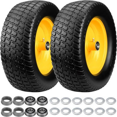 #ad 2PCS 15x6.00 6 Solid Tires(Yellow Rim Rim $146.00