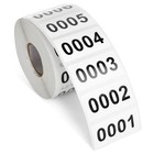 Roll of 0001-1000 Consecutive Inventory Number Stickers for Labeling, 1.6 x 0.8"