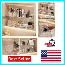 Versatile Adhesive Bathroom Organizer Set - 3 Clear Shelves for Clutter-Free