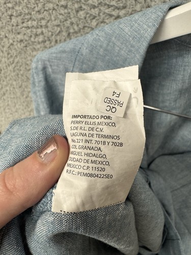Cubavera Herren Größe M hellblau Knopfleiste Polyester Freizeithemd Neu mit Etikett - Bild 13 von 14