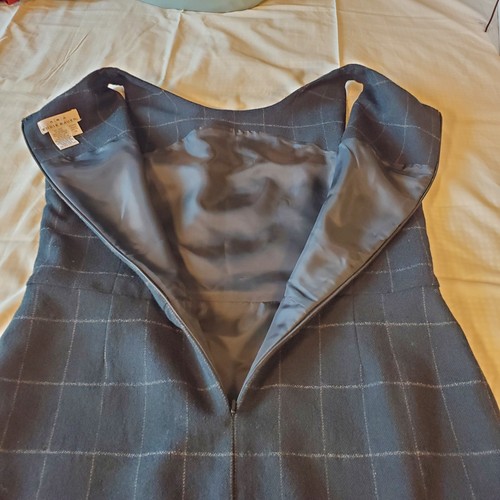 aka eddie bauer Damen 92% Wolle Bleistiftkleid braun kariert gefüttert Vintage  - Bild 9 von 10