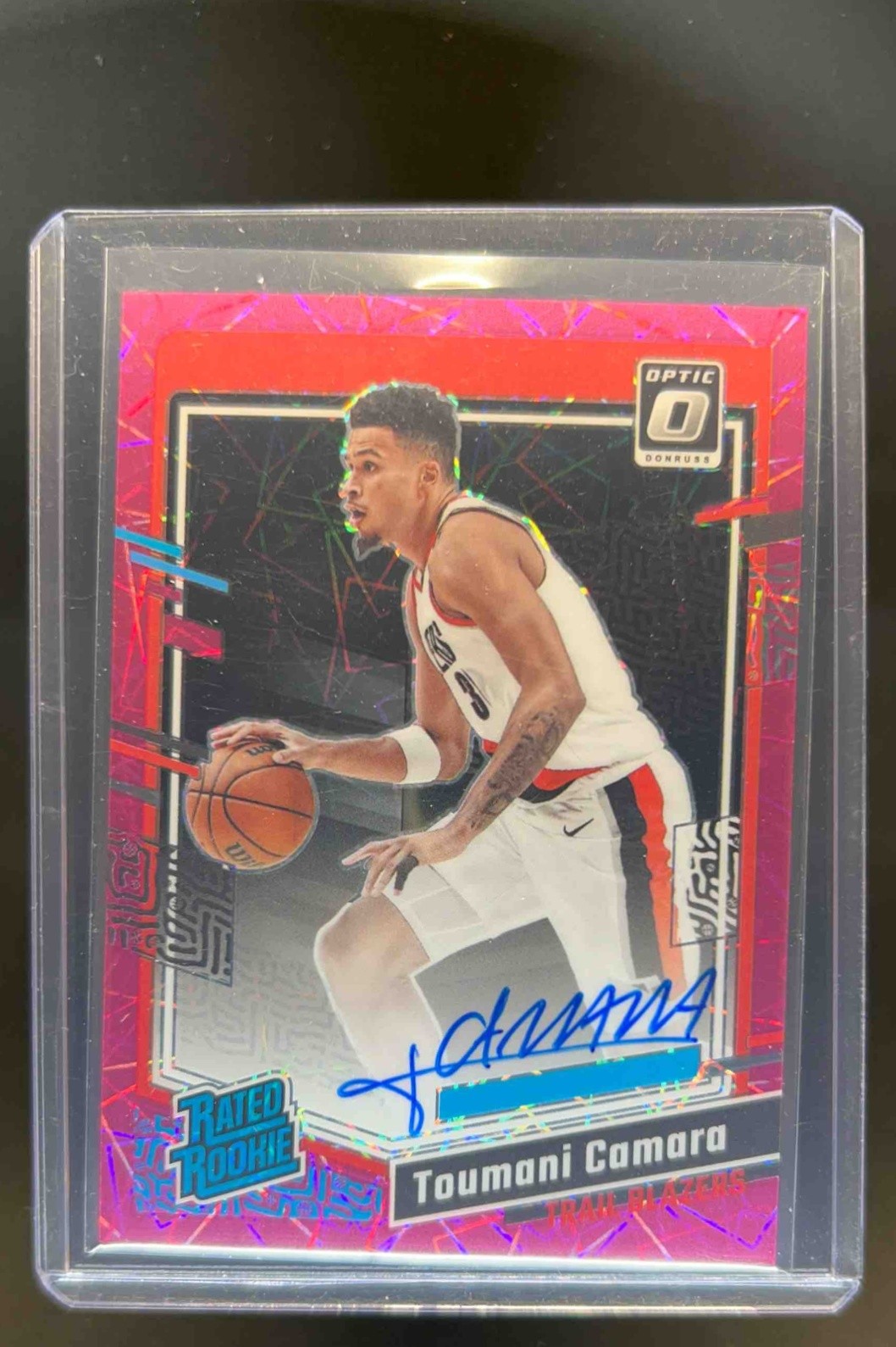 2023-24 Donruss Optic Toumani Camara Rated Rookie Pink Velocity RC Auto #19/79