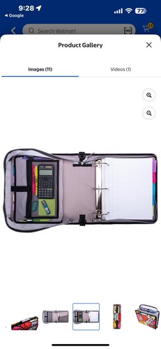 Case It 3" Zip Tab Deluxe Funny Critters Expanding File Binder w/Handle & Strap - Picture 9 of 11