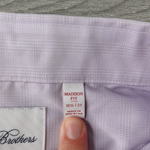 Brooks Brothers Oberhemd Herren 18,5/33 helllila Madison Fit Stretch - Bild 5 von 10