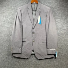 NWT Perry Ellis Portfolio Slim Fit Blazer Men's 42L Gray 2 Button Double Vent
