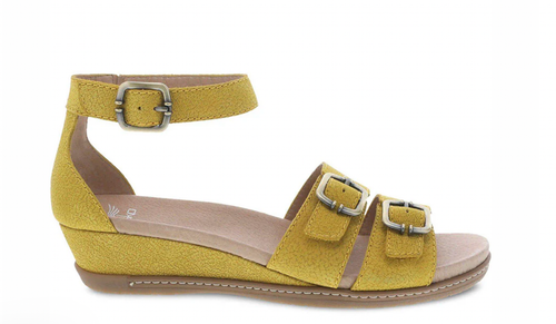 Dansko Astrid Damen-Keilsandalen Nubukleder 41 US 10,5 gelb Leder bequem - Bild 5 von 15