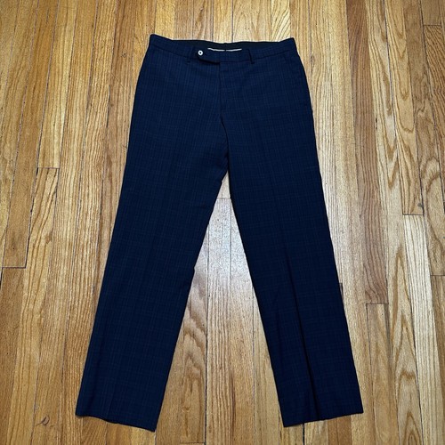 John Varvatos Men’s Dress Pants 33x31 Wool Blend Checkered Luxury Trousers