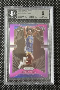 2019-20 Panini Prizm Rookie Jordan Poole #272 Purple Prizm /75 (RC) BGS 9 SP