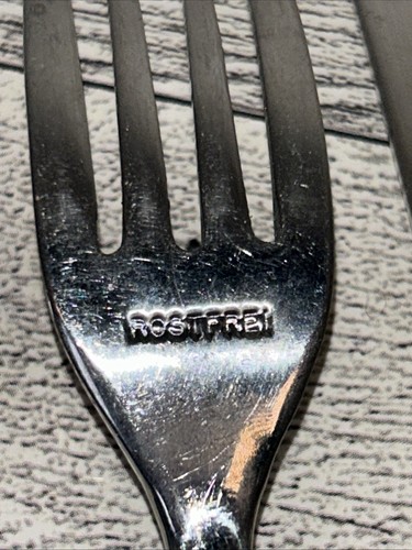 LC Germain Rostfrei Vintage Bistro Gem1 schwarz Nieten Gabel Messer Teelöffel 3 Stück - Bild 5 von 16