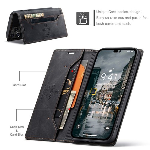 Magnetic Wallet Case Leather Flip Cover for iPhone 17/16e/15/14/13/12/11 XR SE 8 - Picture 10 of 23
