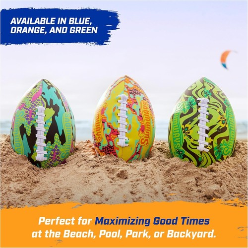 Swimways Hydro Waterproof Football for Pool Parties and Outdoor Fun, 9.25" Blue - Bild 6 von 6