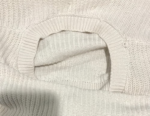 Maglione Aeropostale donna XS avorio pullover scollo a V ritagliato maglia a costine aero - Foto 9 di 15