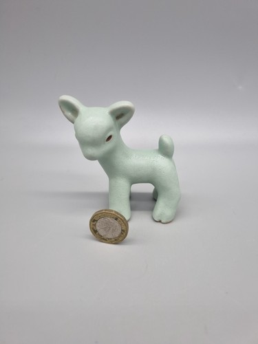 A Vintage 1930's Bourne Denby Green Glaze Lamb Figurine H - 8.0cm. - Picture 7 of 8