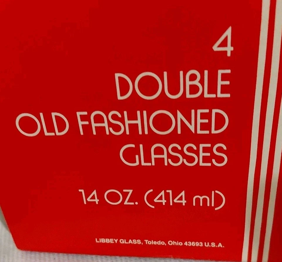 Four Vintage LIBBEY Pinecone & Holly Double Old Fashioned Glasses  1989. - Image 4 of 4