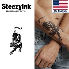 SteezyInk temporary tattoo Panther last upto 2 weeks 4 x 7 inch