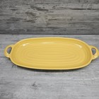 Threshold Ceramic Oval Serving Tray 17” Long Yellow Centerpiece Appetizer Relish