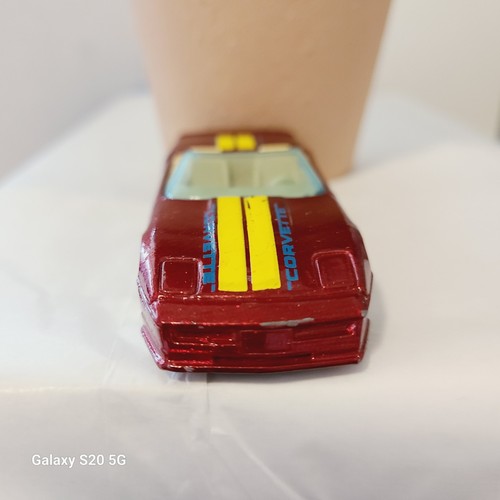 Hot Wheels 1988 Custom Corvette Burgundy Convertible Diecast Toy Car - Picture 2 of 6