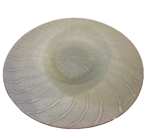 Antique Murano Hand Blown Glass Plate White Zanfirico Seedy w/ Red Edge, 6 1/2” - Picture 1 of 23