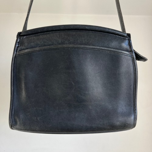 Vintage 90s Coach Bag Purse Black Leather Medium Crossbody