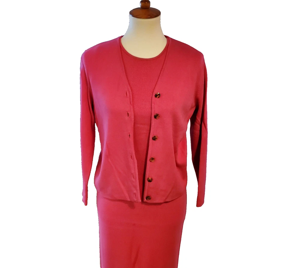 Nina Charles Para Kasper Mujer 2 Piezas Vestido de traje con cárdigan, rosa, talla PS, Foto 3 de 4