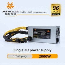 2000W with 10 6P plugs 8 graphics card 96 PLUS 2U single 12V power supply