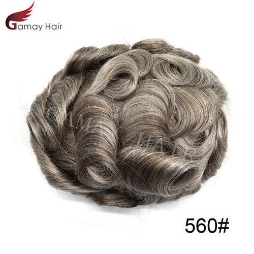 Full Poly Mens Toupee All Skin Pu Hair Replacement System for Men Hand Tied Wig - Picture 64 of 87