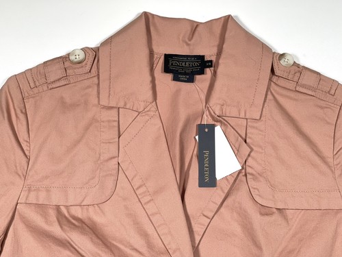 Neu mit Etikett Pendleton Damen Sloan Baumwolle Köper Jacke Cafe Crème rosa Größe XS ungefüttert - Bild 3 von 10