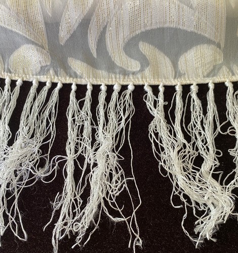 Vintage Oscar De La Renta Long Silk Scarf w/ Metallic Glints XX224 - Picture 5 of 5