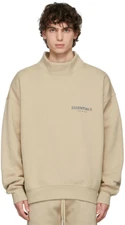 Essentials Fear of God Pull-Over Mockneck Sweatshirt Mens Large Linen NEW ☑️