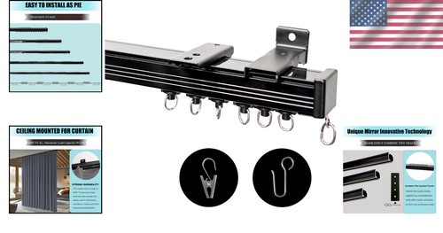 Rust-Resistant Ceiling Track Curtain Rod for Indoor/Outdoor Use - 50kg Capacity - Picture 2 of 8