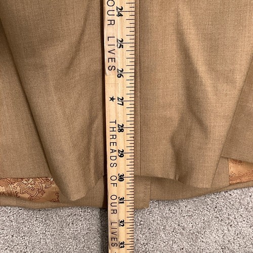 Vaughti's Jacket Men 42 Tan Safari Belted Military Short Trench Coat Mod VTG - Picture 10 of 11