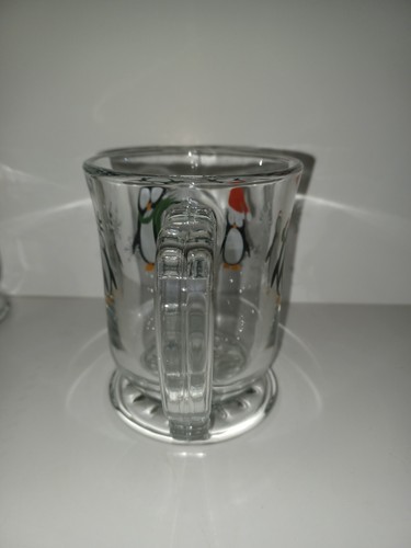 2 Glass Libbey Mug Christmas Penguin and Owl - Picture 5 of 13