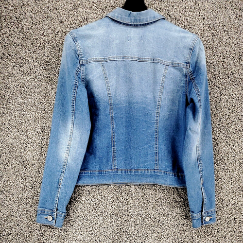 L.E.I. Denim Jacket Blue Jean Long Sleeve Front Pockets Casual Girls Size M - Picture 2 of 12