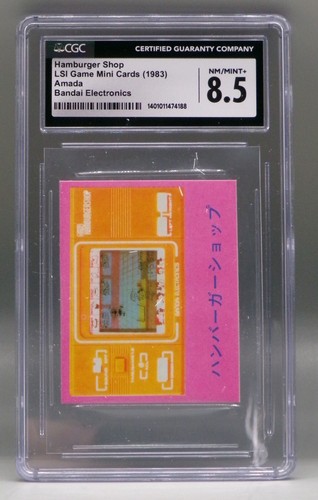 1983 LSI game card Amada HAMBURGER SHOP Bandai videogame CGC 8.5 Japanese LCD - Picture 1 of 3