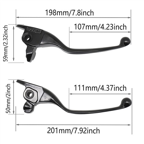 Black Brake Clutch Hand Levers For Harley Touring Street Glide 17-20 Trike 19-20 - Picture 2 of 8