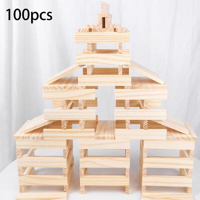 100 Stck. Turmblock Holz Zum Selbermachen Handwerk Taumeltürme für Outdoor Party Indoor