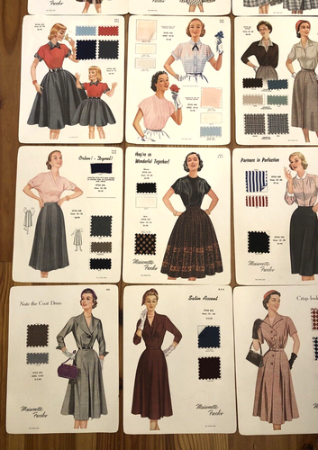 Vintage Maisonette Home Sales Sample Kit Dress Fabric Swatch Sample Form 1950s - Picture 12 of 24