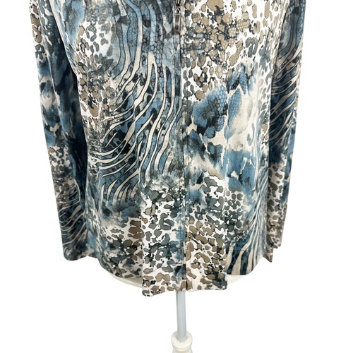 Exclusively Misook Zip Jacket Topper Mixed Animal Print Shimmer Stretch Size S - Picture 5 of 7