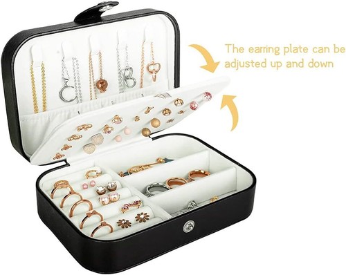 Travel Jewelry Box,PU Leather Small Jewelry Organizer for Women Girls, Portable - Picture 4 of 11