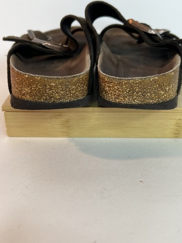 Birkenstock Sandal Womens 37 Narrow Brown Arizona Double Buckle Casual Suede - Picture 10 of 13