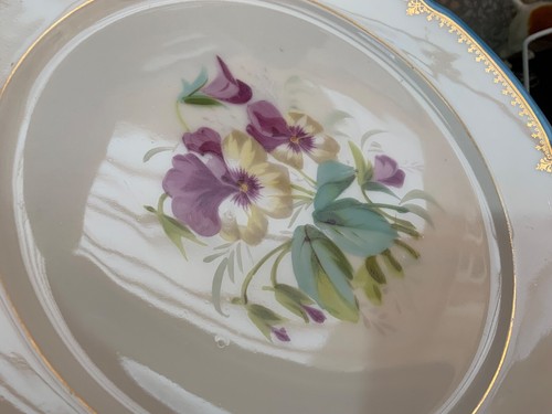 English 19th Century Victorian hand painted floral plates x 4 - Picture 7 of 12