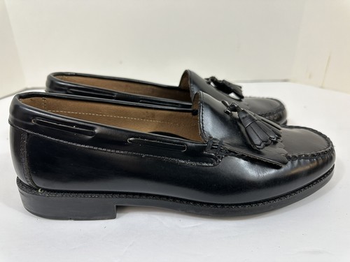 Bostonian Men’s Slip On Dress Loafers Shoes Black tasseled Size 9M