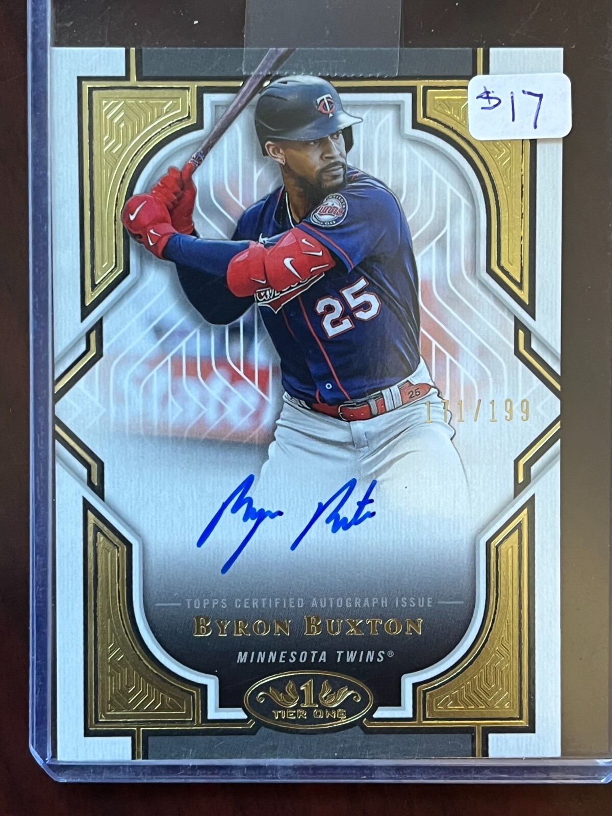 BB Byron Buxton 2023 Topps Tier One - Tier One Autographs #T1A- /199 (Auto)