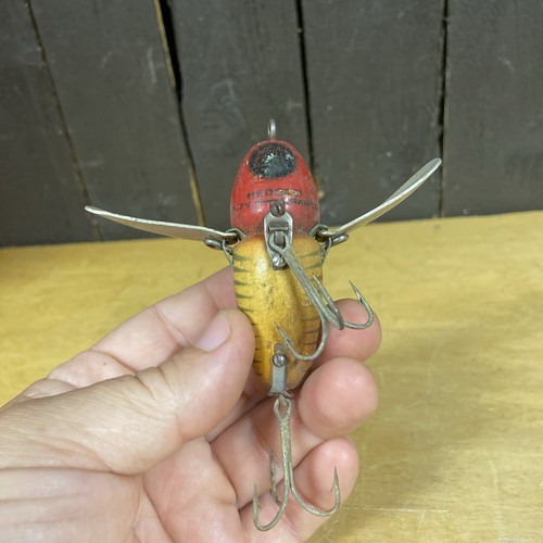 Heddon Co Classic, Vintage "Crazy Crawler " Wooden Fishing Lure Silver Striped - Picture 4 of 12