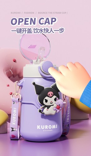 Sanrio Kuromi Kinder Thermoskanne Wasserflasche Wasserflasche Tee Kaffee heiß/kalt NEU - Bild 2 von 3