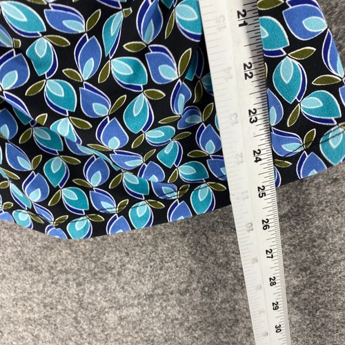 East 5th Blouse Women PL Petite Blue Floral V-Neck Short Sleeve Pullover Casual - Picture 6 of 7