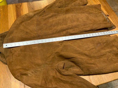 Giacca cappotto vintage Lakeland Sportswear pelle scamosciata pelliccia sintetica foderato pesante uomo 44 - Foto 12 di 12