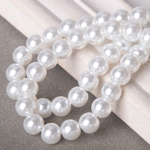 Pearl Glass Round 4mm/6mm/8mm/10mm/12mm/14mm/16mm Loose Beads for Jewelry Making - Picture 30 of 48