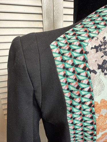 BCBG Maxazria Womens Blazer Jacket Edward Black Sea Green Office Executive XS - Picture 12 of 19